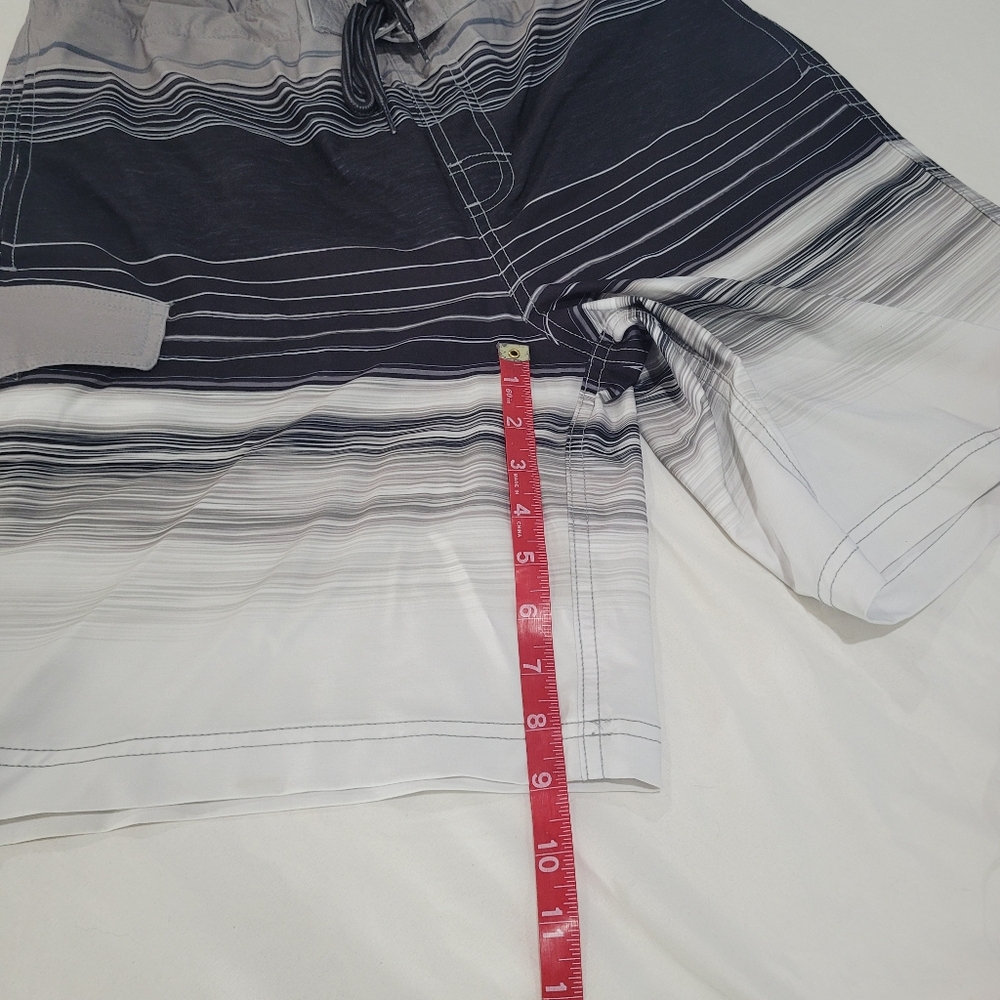 Board Shorts Size XL Swim Suit Swimwear Trunks Tropical Flowers Striped Coastal - Picture 12 of 12